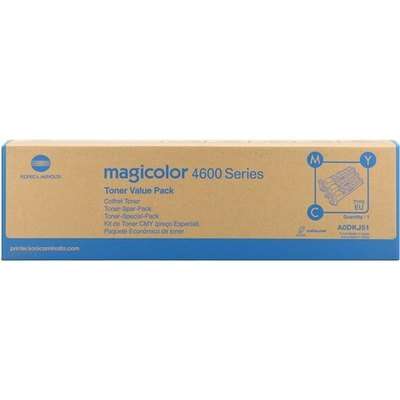 Konica Minolta MagiColor 4650 4690MF 4695MF Pack de 3 Cartuchos de Toner Originales - Cian, Magenta, Amarillo - A0DKJ52